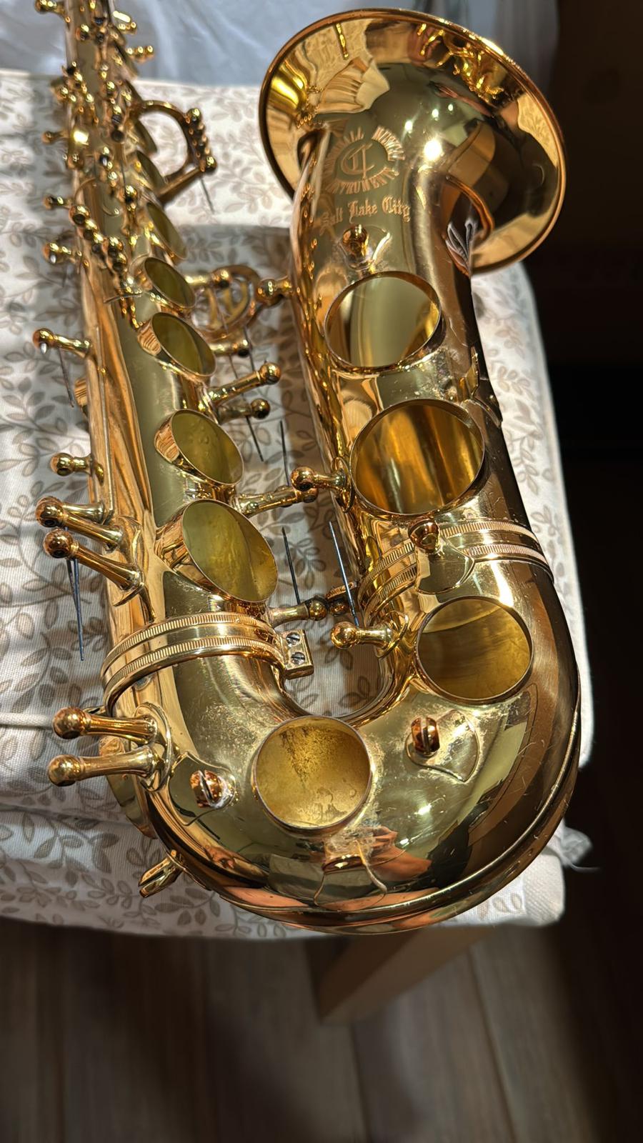Saxophone body detail during overhaul